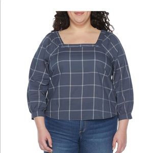 NWT a.n.a. square neck 3/4 sleeve top